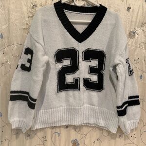 SHEIN Black and White Number 23 V-Neck Jersey
